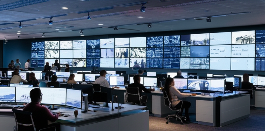 Central de monitoramento futurista da New Forte